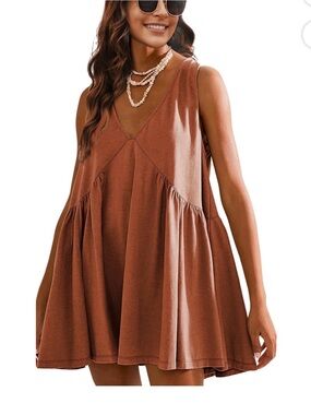 FP INSPIRED Sleeveless Babydoll Dress with POCKETS